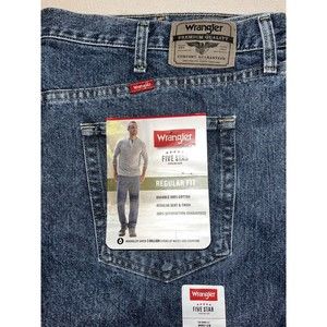 Wrangler Mens 46 x 32 Five Star Blue Jean Premium Denim Straight Leg Regular NEW
